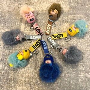 Pom Pom Doll Keychains